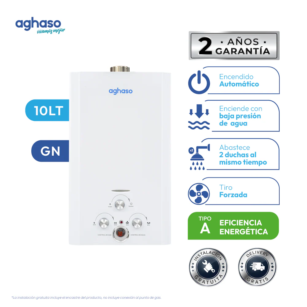 TERMA AGHASO 10 LT - TIRO FORZADO + CONEXIÓN
