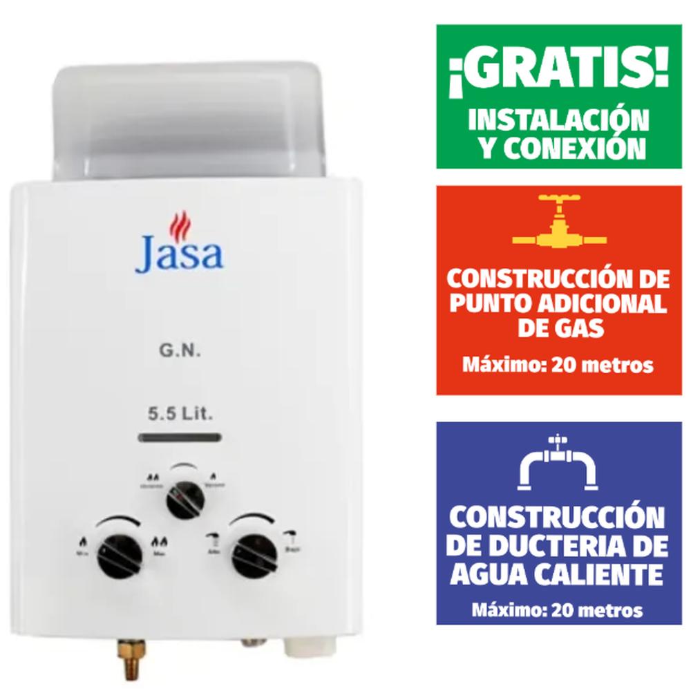 COMBO TERMA JASA INSTANTANEA DE TIRO NATURAL 5.5 LIT/MIN GN + PUNTO ADICIONAL + DUCTERIA +CONEXIÓN