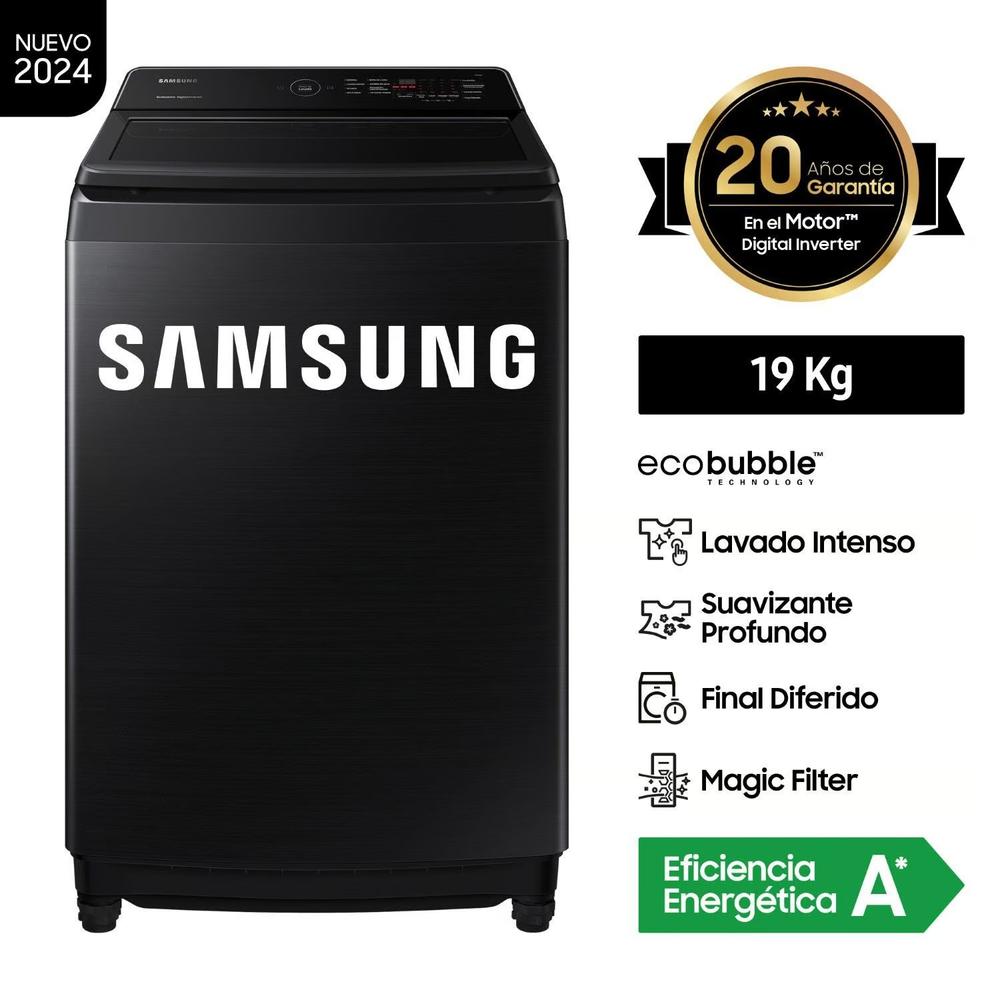 LAVADORA SAMSUNG 19KG NEGRO WA19CG6441BVPE