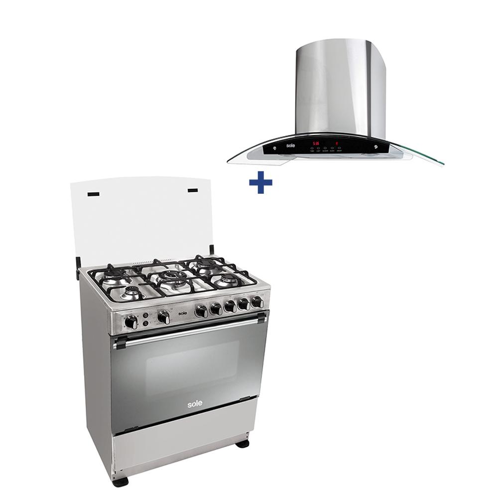 COMBO: COCINA SOLE 30" DUBAI BASIC + CAMPANA SOLE DECORATIVA VENUS PLUS 90