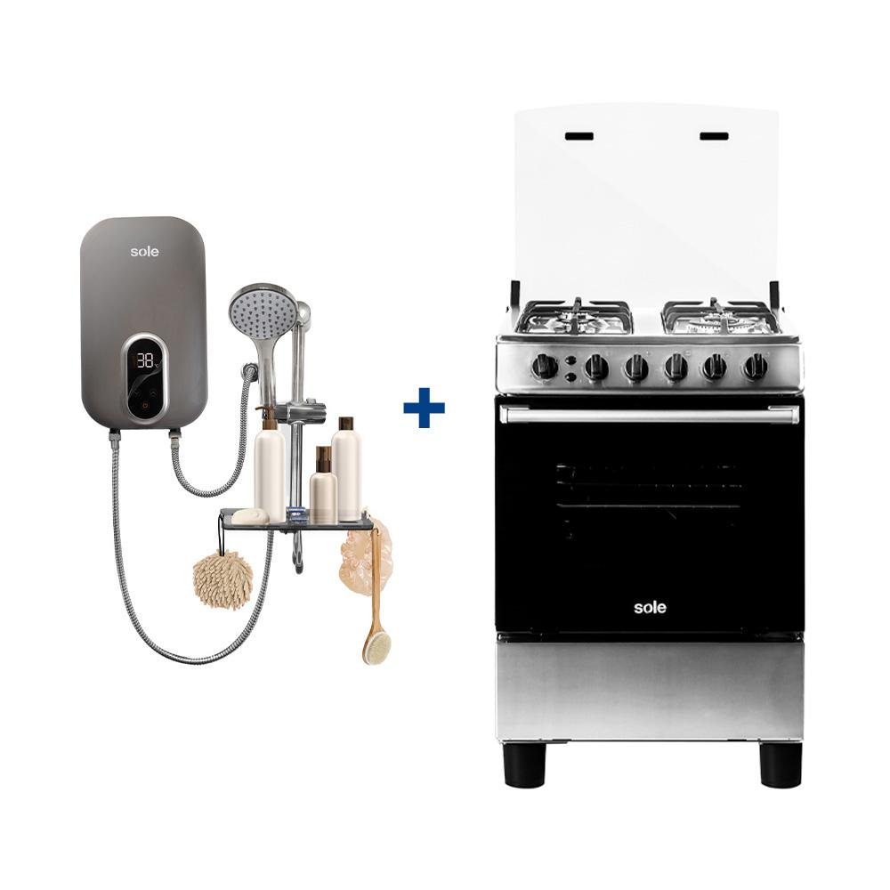 COMBO: COCINA PUNTA SAL 60 CM + RAPIDUCHA SOLE ELECTRICA 5.5KW