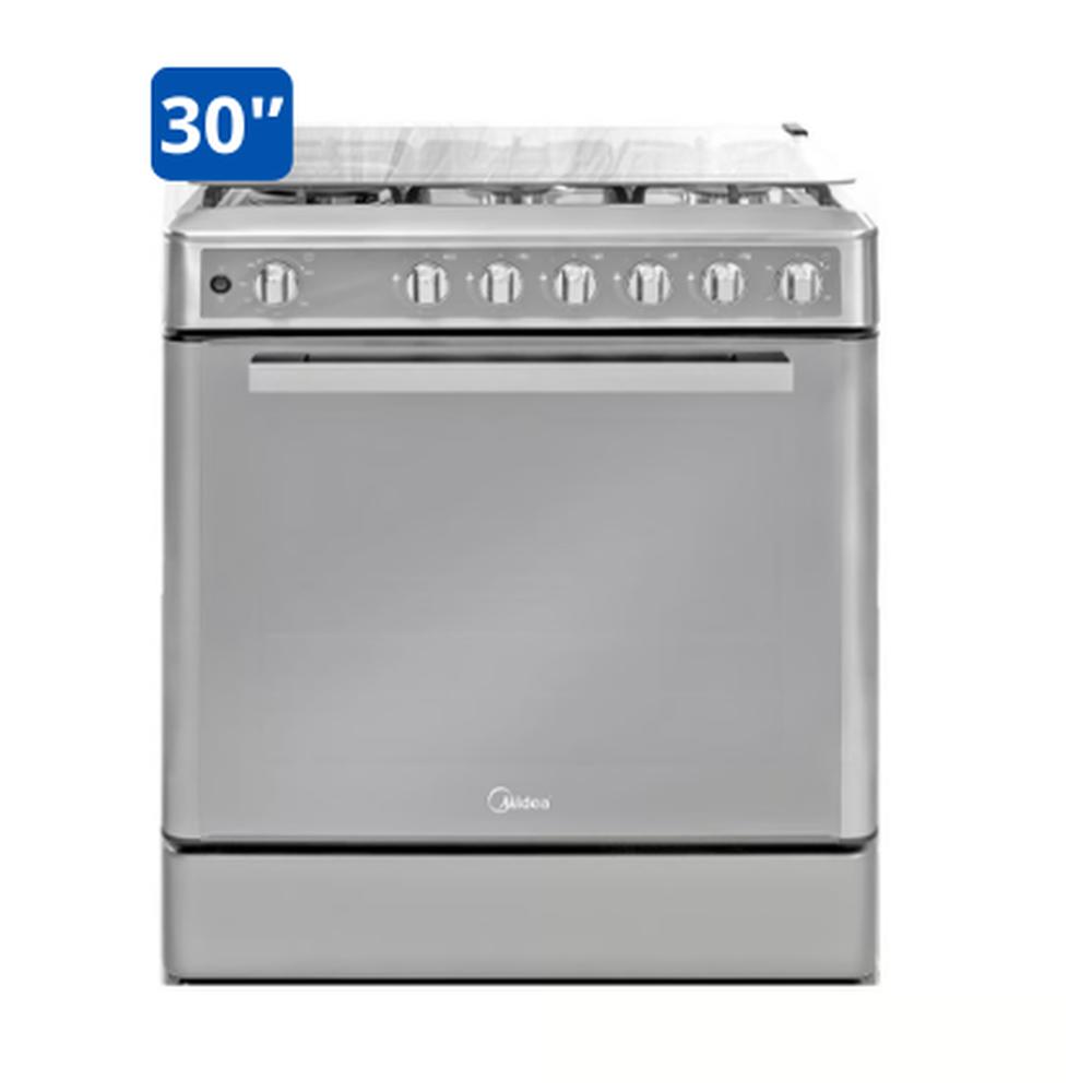 COCINA MIDEA VENUS 30" 5 HORNILLAS c/ 1 Triple LLama SILVER + COMBO + CONEXIÓN