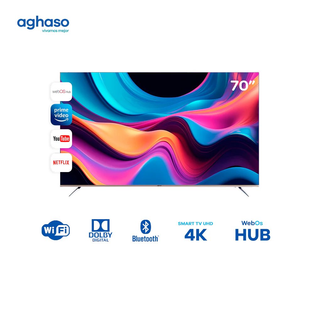 TELEVISOR SMART TV 70" AGHASO ULTRA HD 4K
