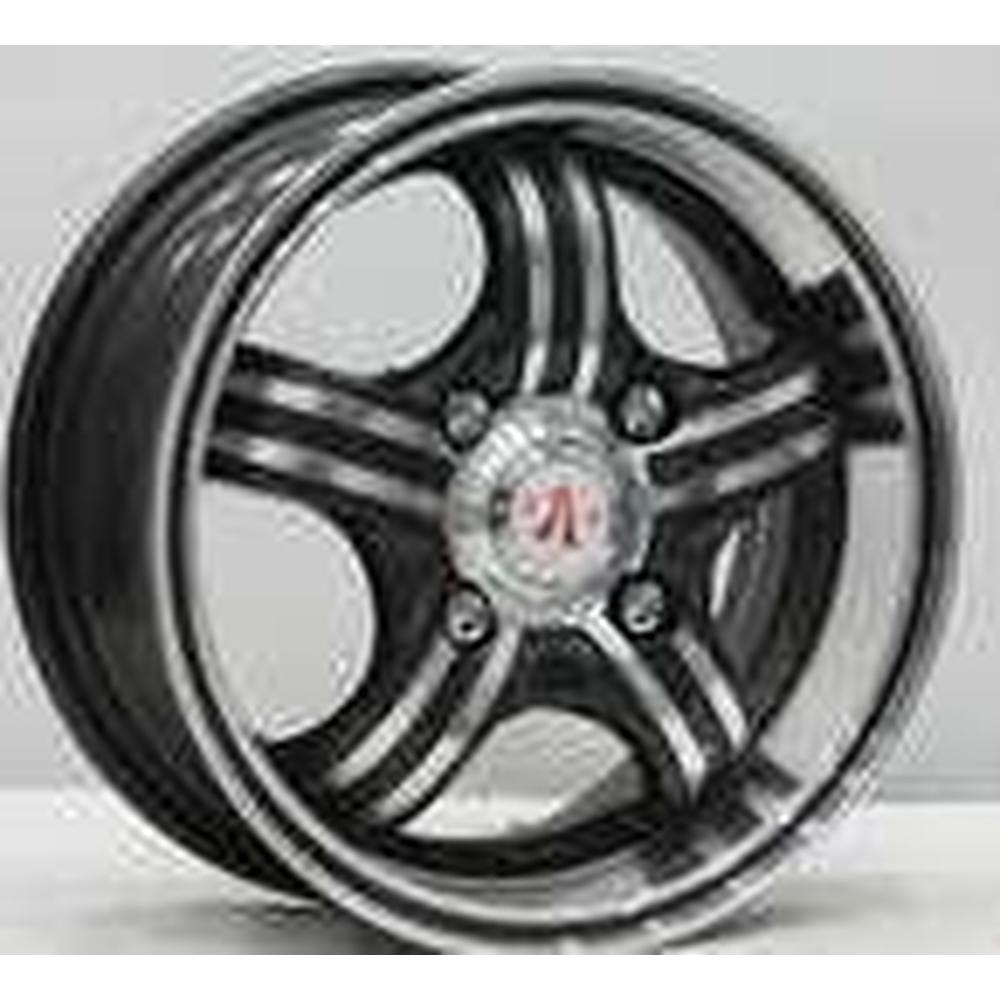 ARO BELEN SW2155 14*7.0-4*100 BLACK MACHINED FACE-CHROME RIVETS