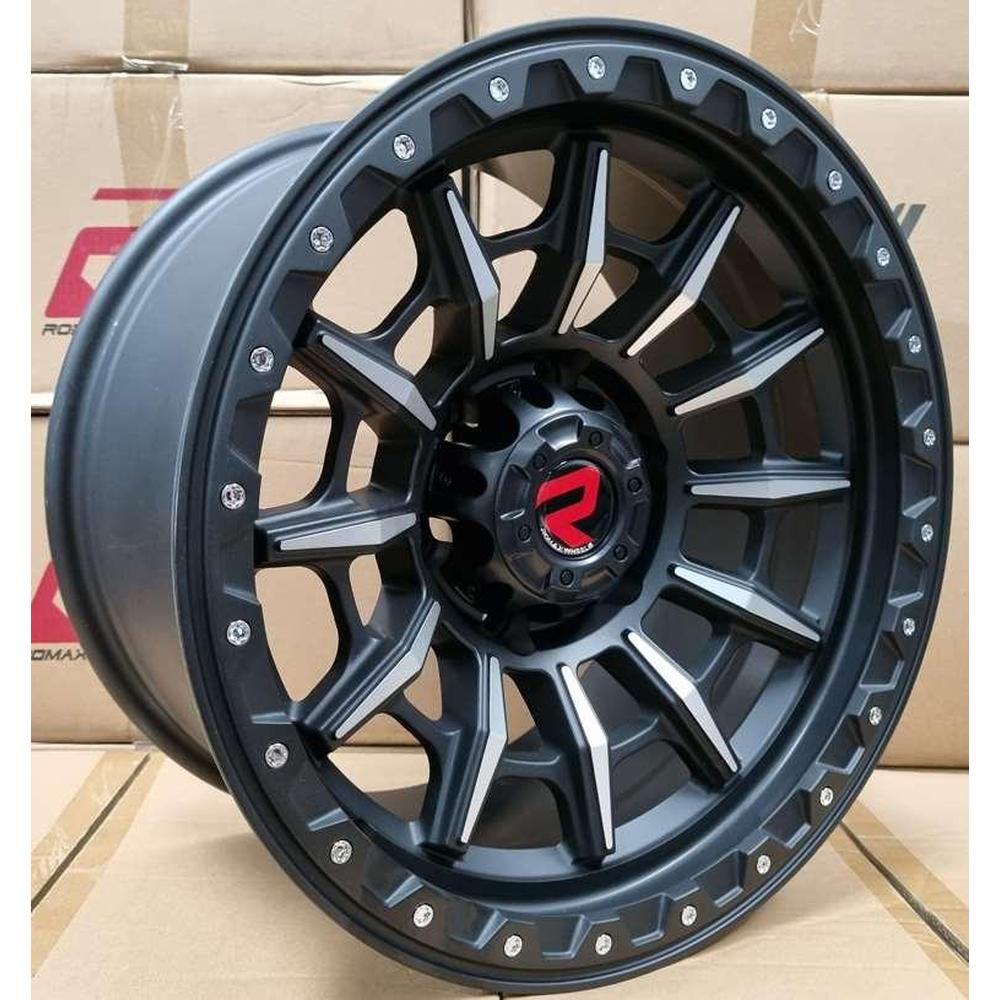 ARO QCW QC1743 16*8.0-6*139.7 ET -10 CB 110 SATTIN MATTE BLACK MACHINED FACE