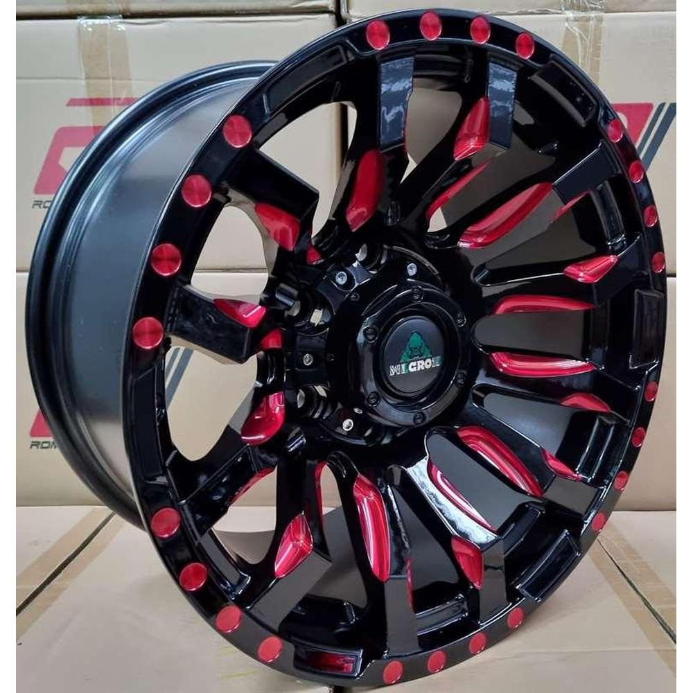 ARO ROMAX 166158 16*8.5-6*139.7 MATT BLACK MACHINE FACE WITH BLACK COATING MILLING HOLES