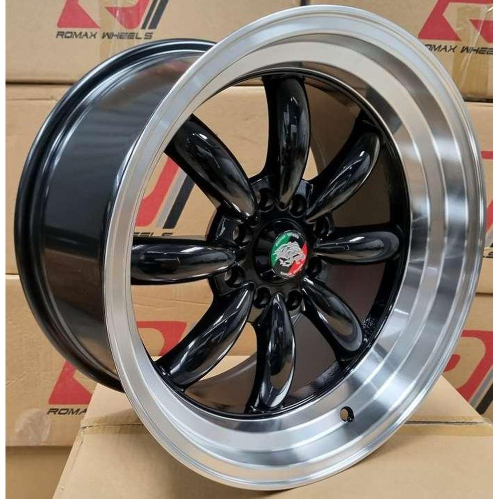 ARO ROMAX 8156 16*9.0-8*100/114.3 ET 25 CB 73.1 BLACK FACE MACHINED LIP(BLP)