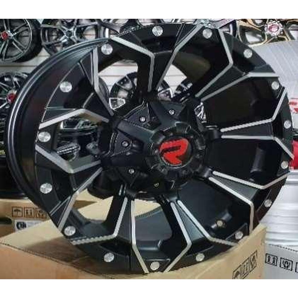 ARO ROMAX QC827 16*8.0-6*139.7 SATTIN MATTE BLACK MACHINED FACE MILLING RIVETS