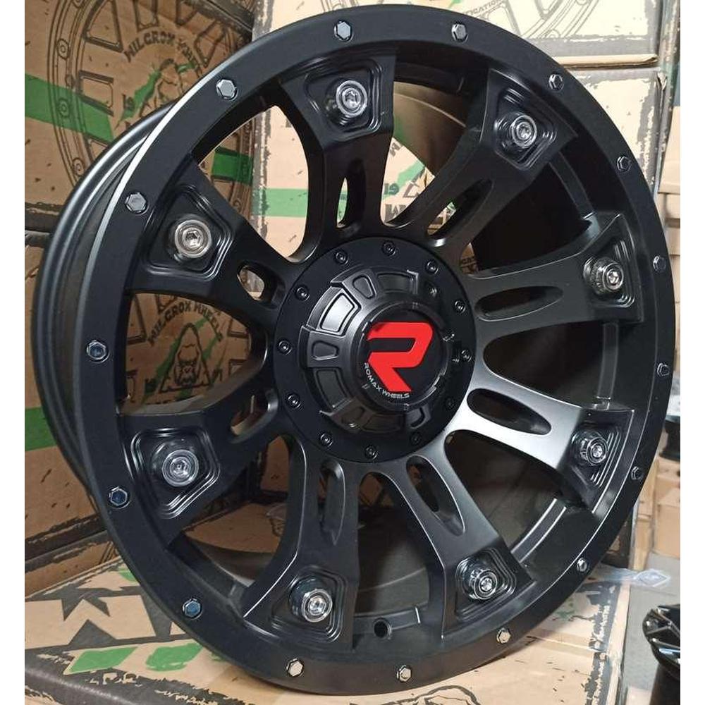 ARO ROMAX QC837 16*8 6*139.7 SATTIN MATTE BLACK CHROME RIVETS