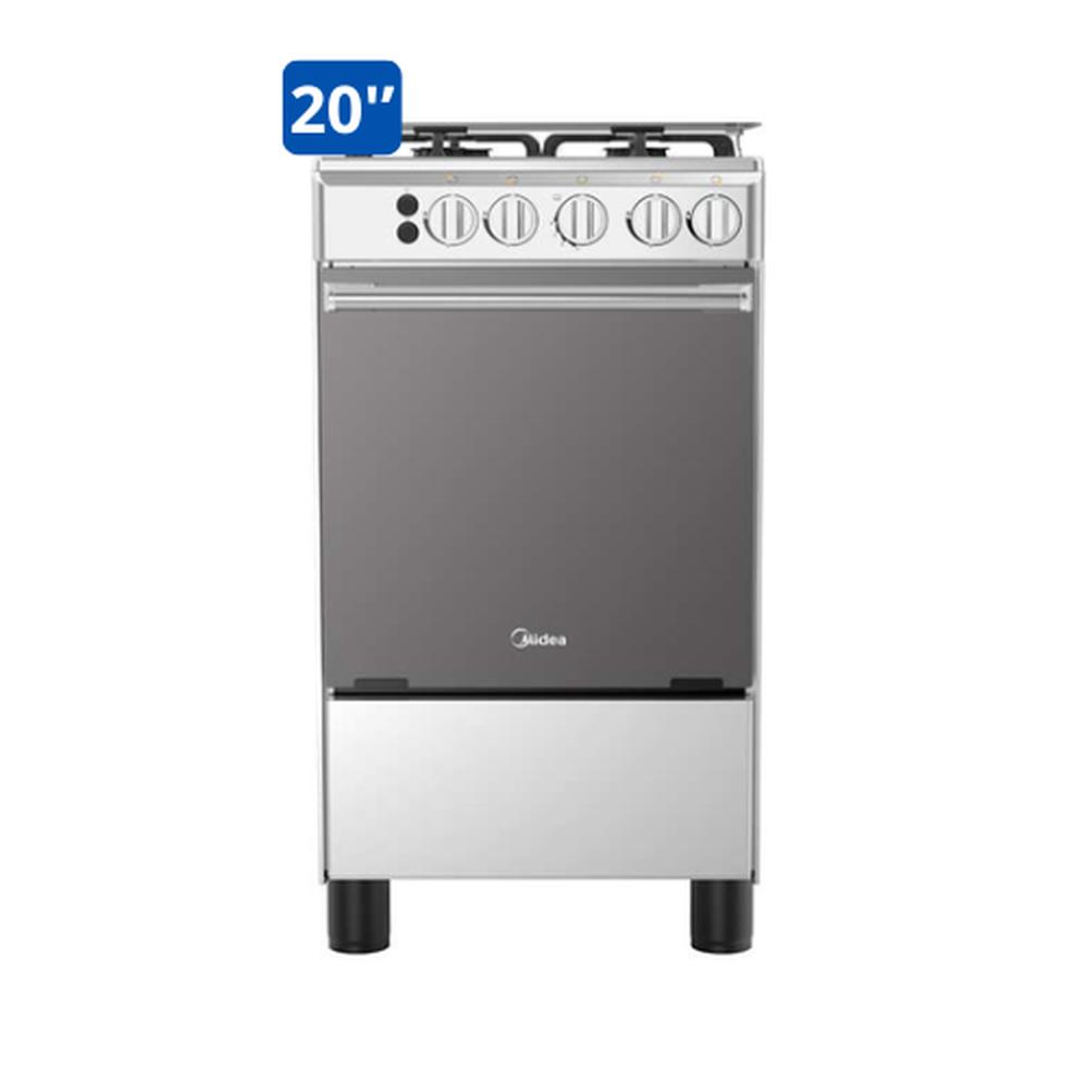 COCINA MIDEA 20" MGS20 4 HORNILLAS HIERRO + CONEXIÓN
