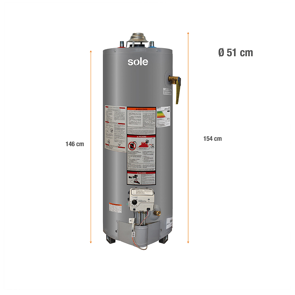 TERMOTANQUE SOLE GN TIPO B 180 LT + HERVIDOR+ CONEXION