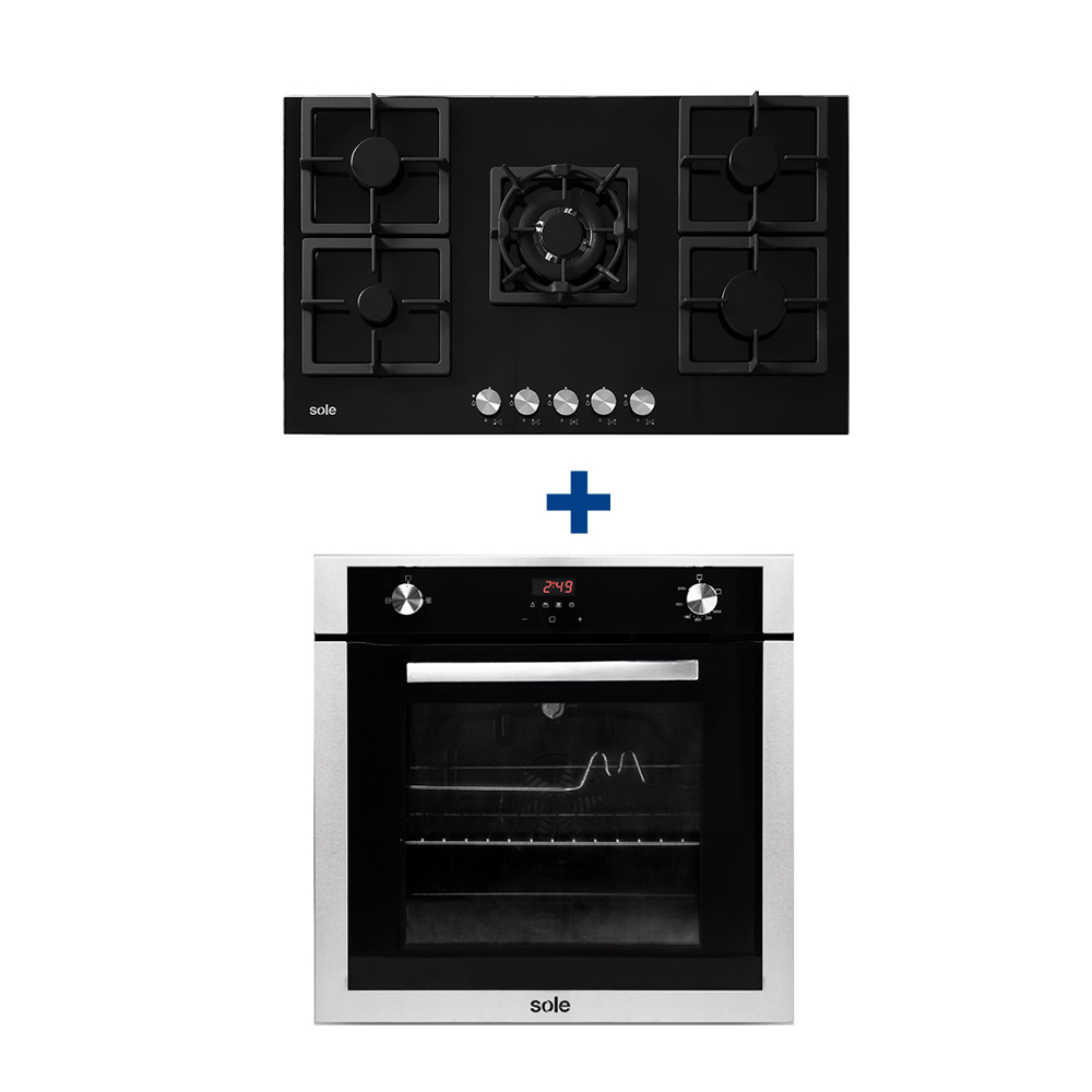 ENCIMERA SOLE 5Q VIDRIO 041 HORNO GN TOP + HERVIDOR + CONEXIÓN