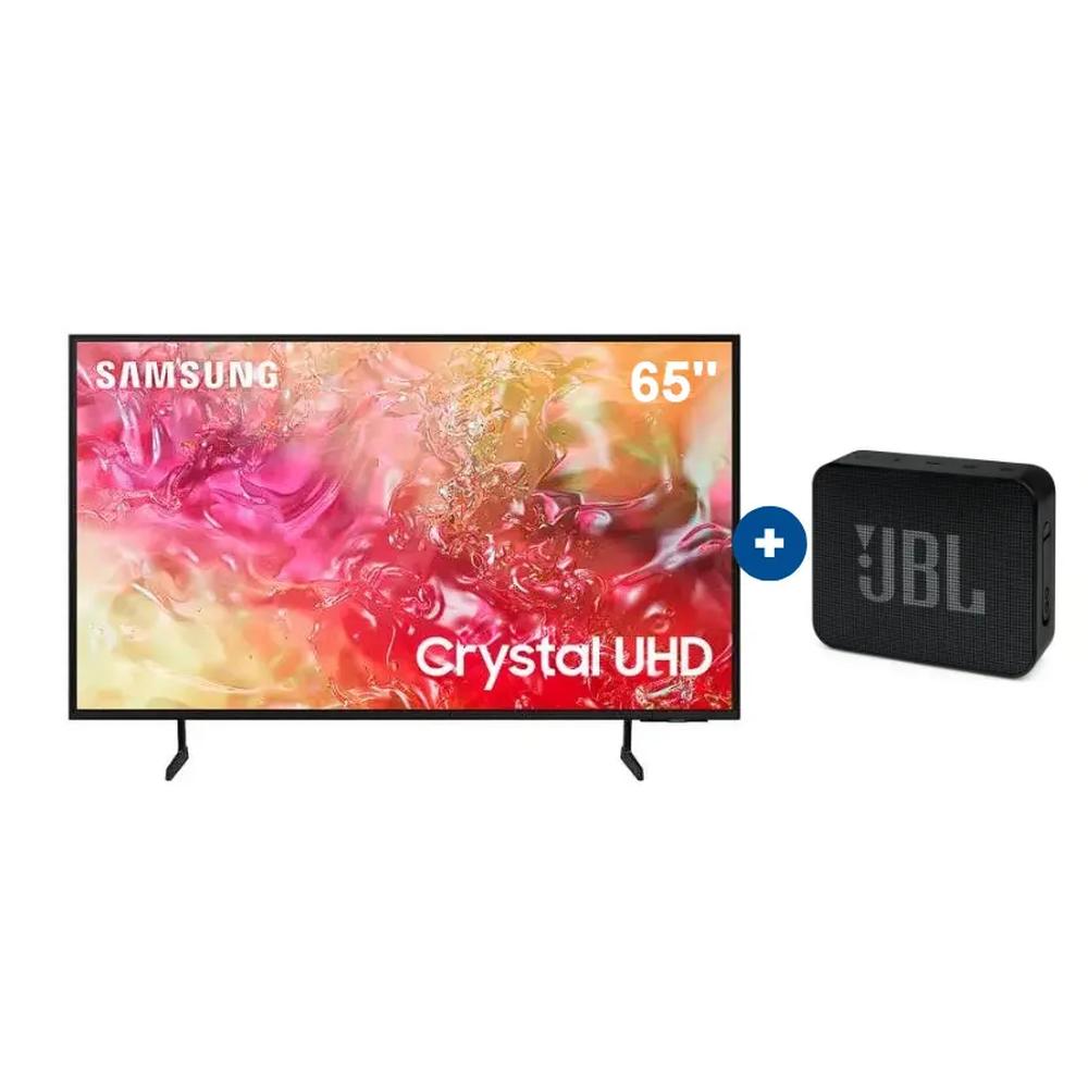 TELEVISOR SAMSUNG 65″ (UN65DU7000) UHD 4K Smart 
+ Parlante JBL GO ESSENTIAL Negro