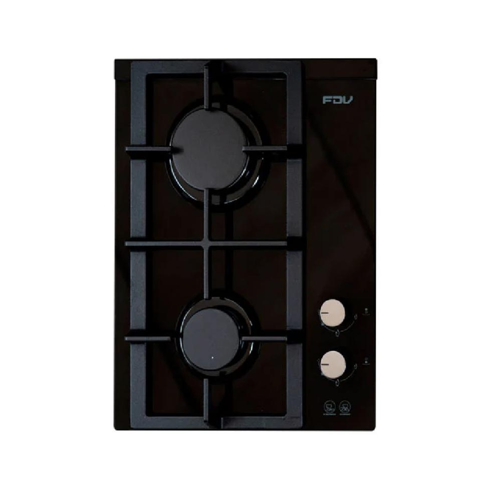 Encimera a gas natural 2 hornillas Crystal 35cm FDV