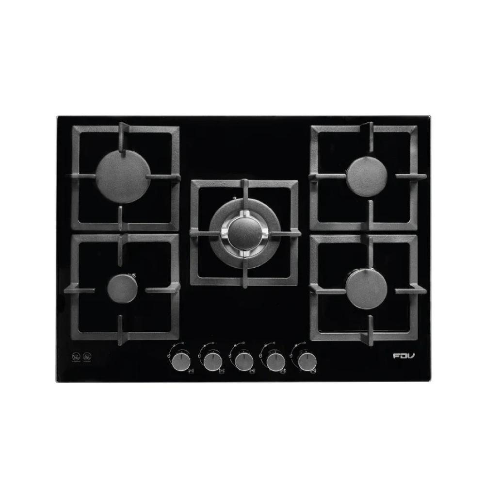 Encimera a gas natural 5 hornillas Black 70cm FDV