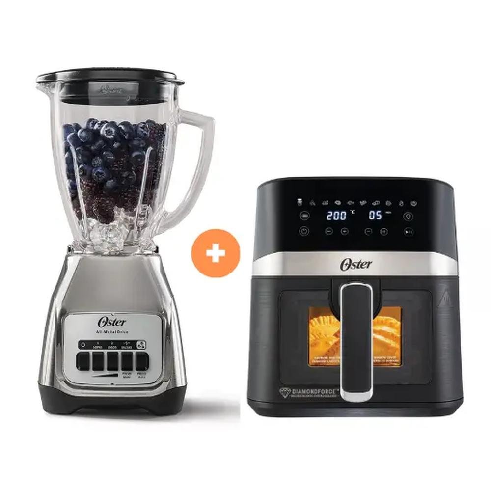 LICUADORA OSTER KALIMAN  2 VEL. VASO VIDRIO 1.5 LT,  BLSTKAG-NPB-053  + FREIDORA  DE AIRE DIGITAL OSTER 4 LTS CON LUZ Y VENTANA