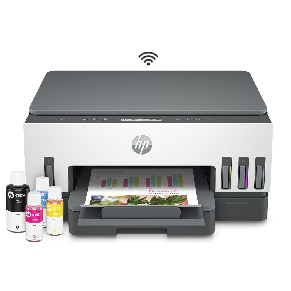 Impresora HP Smart Tank 720 Duplex, Multifuncional, Tinta Continua, Color, Wi-Fi, Smart App, Escaner