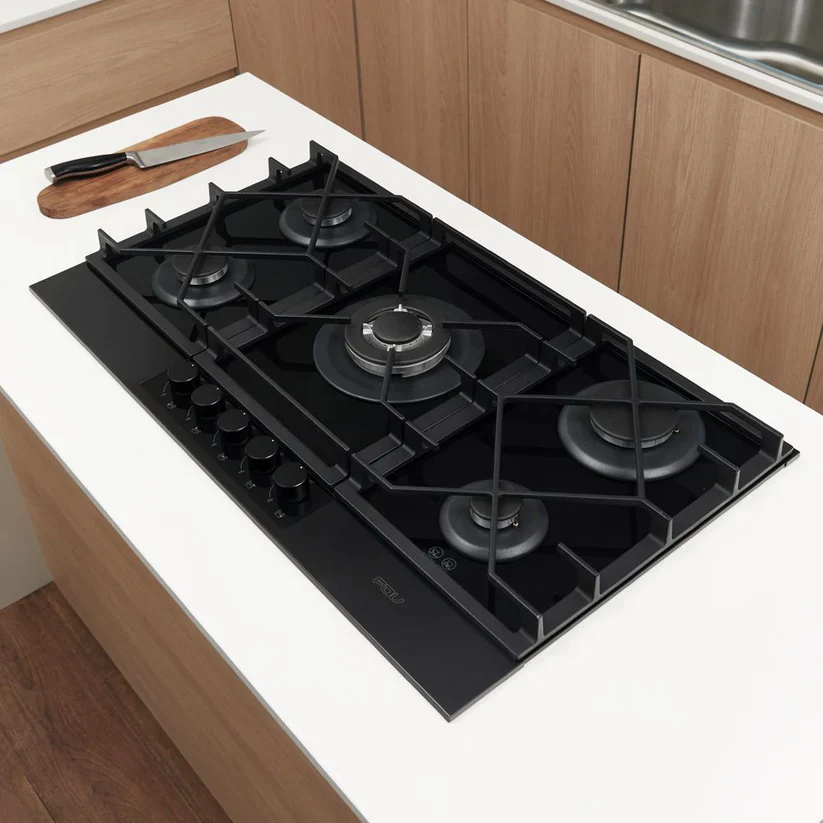 ENCIMERA A GAS NATURAL 90CM SIGNATURE + HORNO A GAS NATURAL 70L BLACK + CAMPANA EXTRACTORA 90CM CLASS BLACK