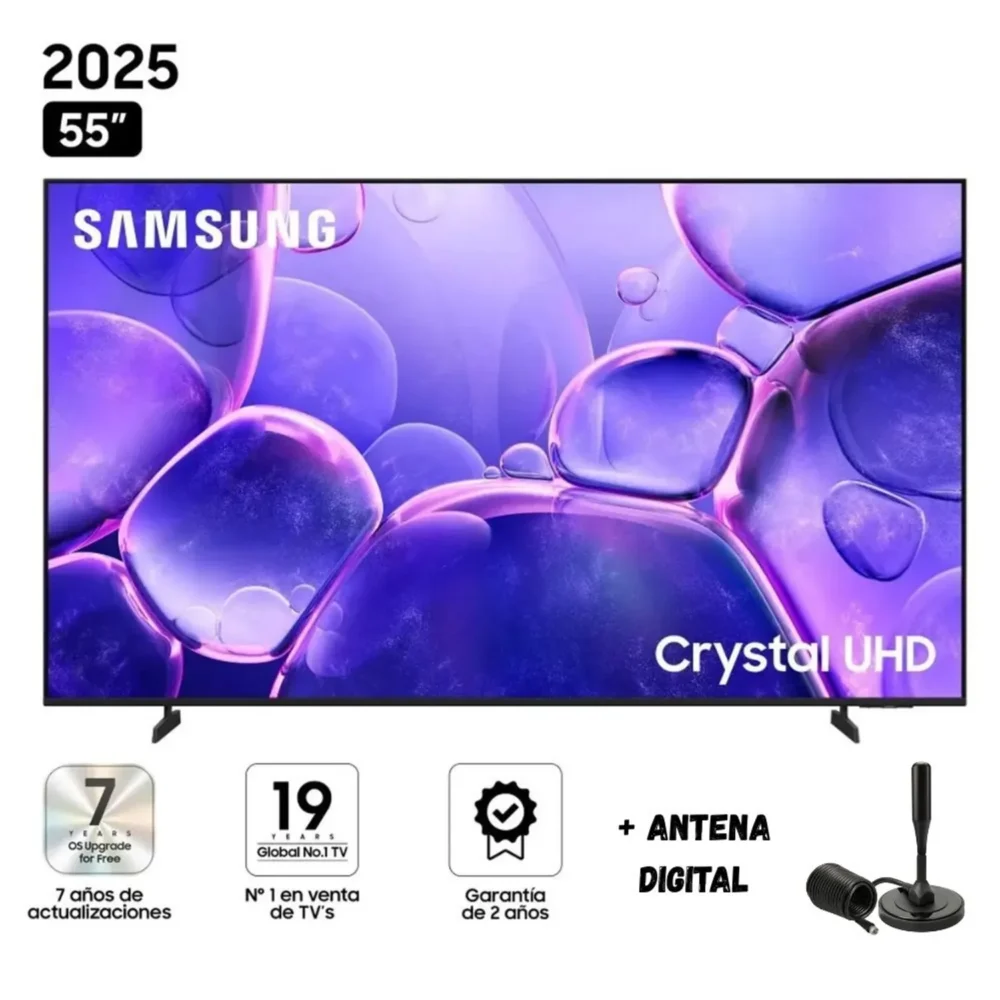 TELEVISOR SAMSUNG 55″  UHD 4K Smart tv 55U8000 MODELO 2025