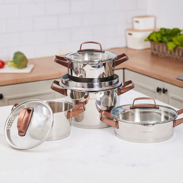 JGO DE OLLAS 8 PZAS NIZA COBRE SIMPLECOOK