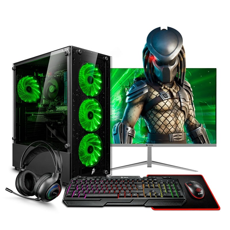 PC GAMER HAKU GREEN AMD RYZEN 5 5600GT 16GB 500GB SSD MONITOR CURVO FULL HD 24" 100HZ