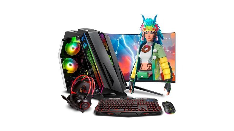 PC GAMER HAKU RGB AMD RYZEN 7 5700G 16GB 500GB SSD MONITOR CURVO FULL HD 24" 100HZ