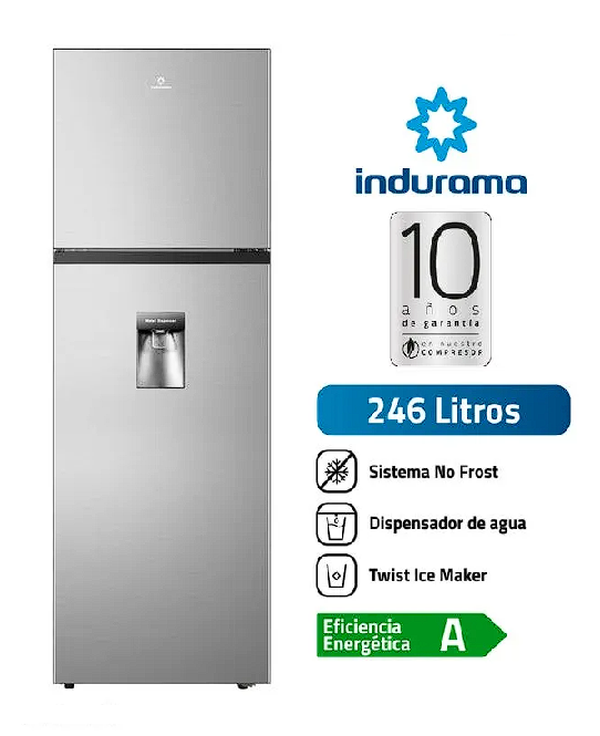 REFRIGERADORA INDURAMA RI-389DI CON DISPENSADOR 246LTS.  CROMA