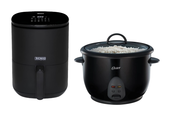 FREIDORA DE AIRE DIGITAL THOMAS 3LTS COLOR NEGRO + OLLA ARROCERA OSTER 1.8 LTS. NEGRA CKSTRC1700B053