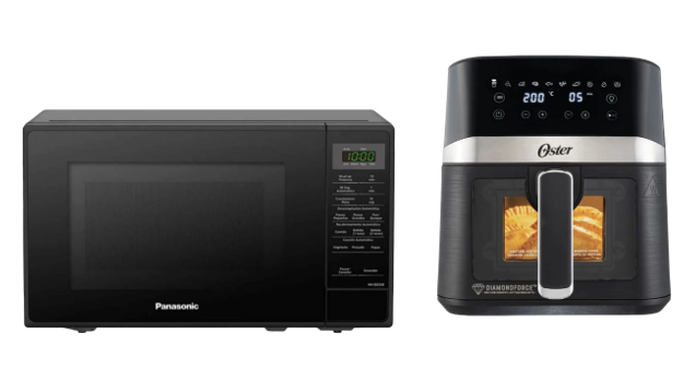 HORNO MICROONDAS PANASONIC SB25JB 20 Litros negro + FREIDORA DE AIRE DIGITAL OSTER 4 LTS CON LUZ Y VENTANA + FREIDORA DE AIRE DIGITAL OSTER 4 LTS CON LUZ Y VENTANA
