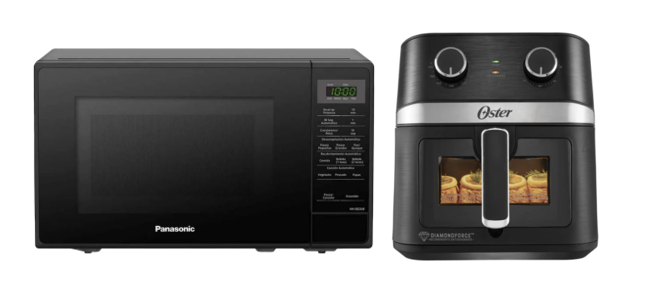 HORNO MICROONDAS PANASONIC SB25JB 20 Litros negro + FREIDORA DE AIRE OSTER 6 LTS CON LUZ Y VENTANA + FREIDORA DE AIRE OSTER 6 LTS CON LUZ Y VENTANA
