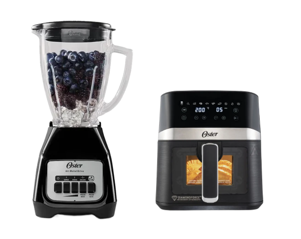 LICUADORA OSTER KALIMAN  2 VEL. VASO VIDRIO 1.5 LT,  BLSTKAG-NPB-053  + FREIDORA  DE AIRE DIGITAL OSTER 4 LTS CON LUZ Y VENTANA