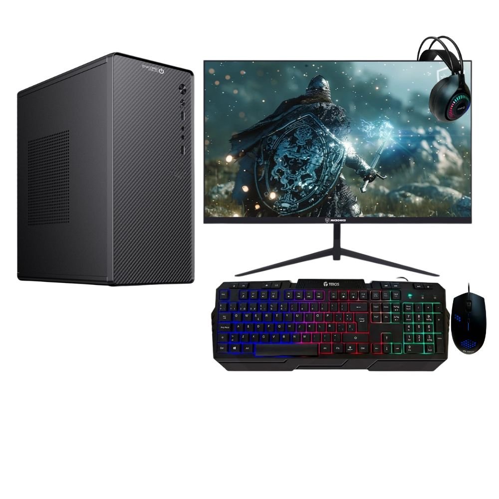 Combo PC Enkore Intel Core i5 12va 16GB RAM 500GB SSD + CASE+ MONITOR 24"+ KIT 4 EN 1 Intel Core i5 500GB SSD 16GB Negro + Monitor FHD 24"