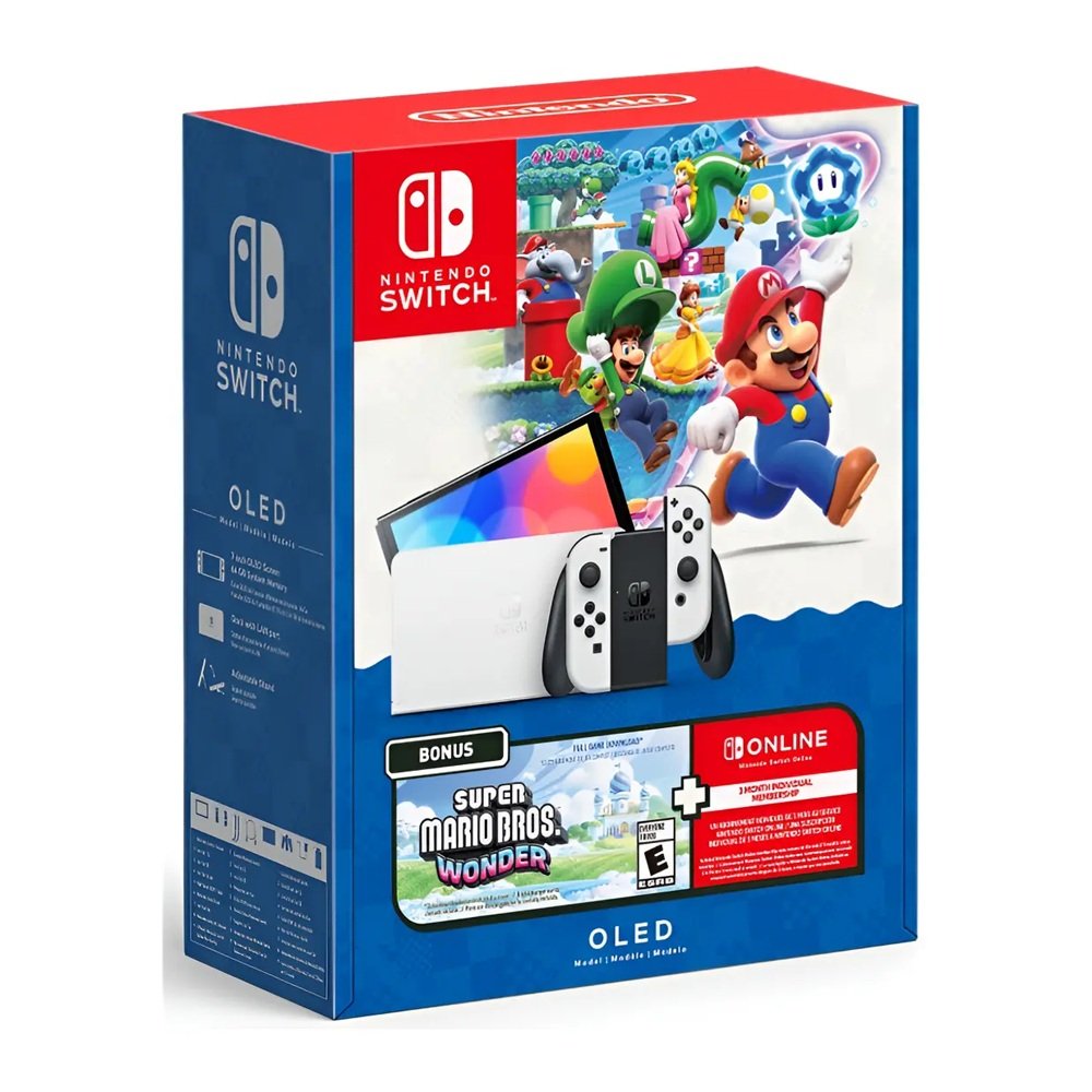 Nintendo Switch Oled Blanco +Videojuego Super Mario Wonder