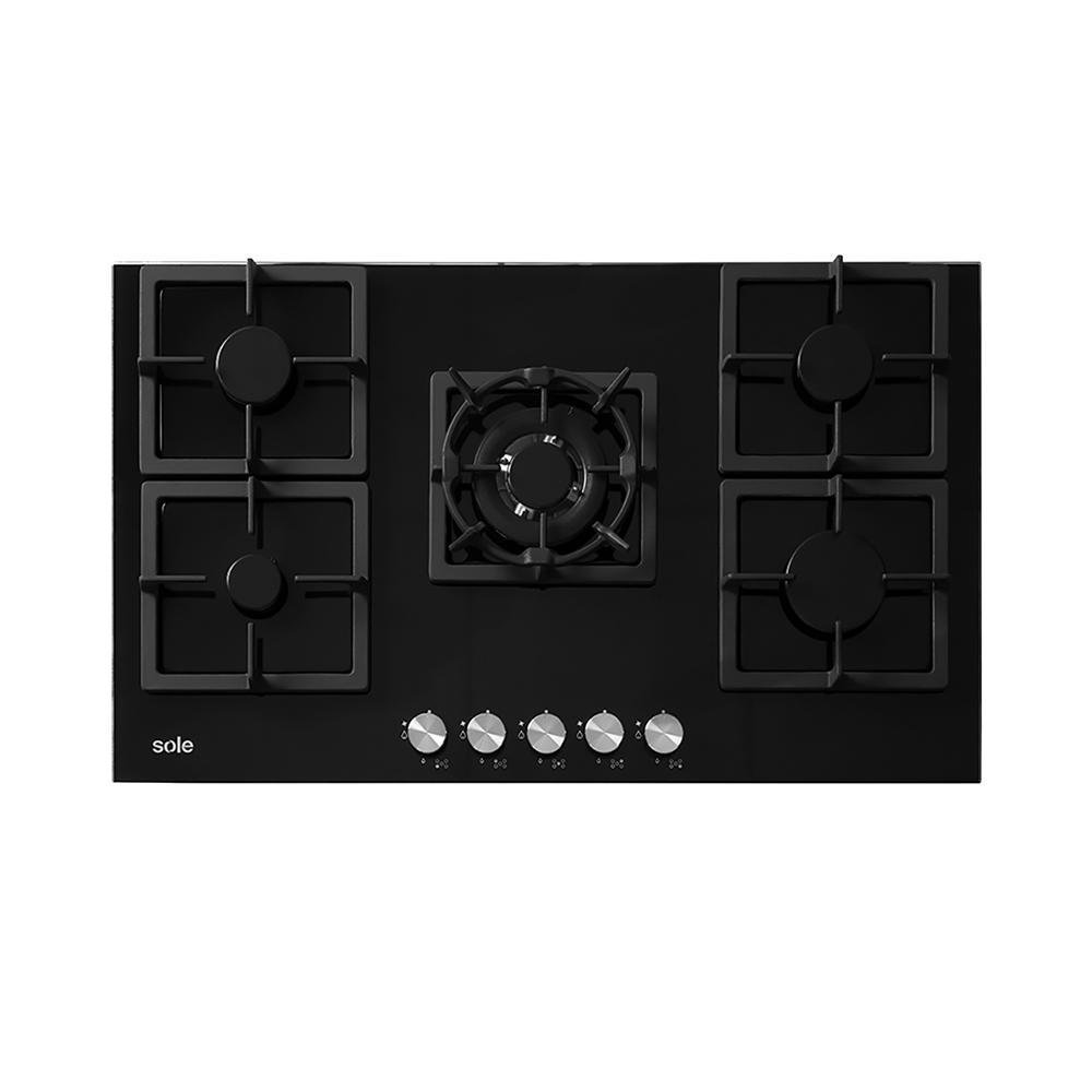 COCINA EMPOTRABLE SOLE 5Q TOP VIDRIO SOLCO041GN  + CAMPANA ROMA 90+HORNO PREMIUM+ CONEXIÓN+ HERVIDOR