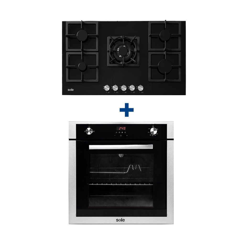 ENCIMERA SOLE 5Q VIDRIO 041    + HORNO GN TOP+CONEXIÓN + HERVIDOR