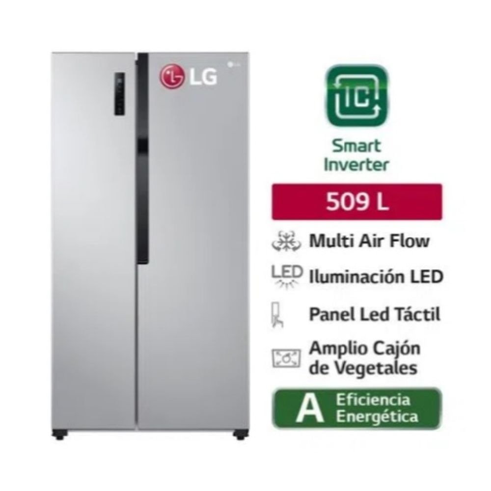 REFRIGERADORA LG SIDE BY SIDE 509L PLATEADA LS51BPP