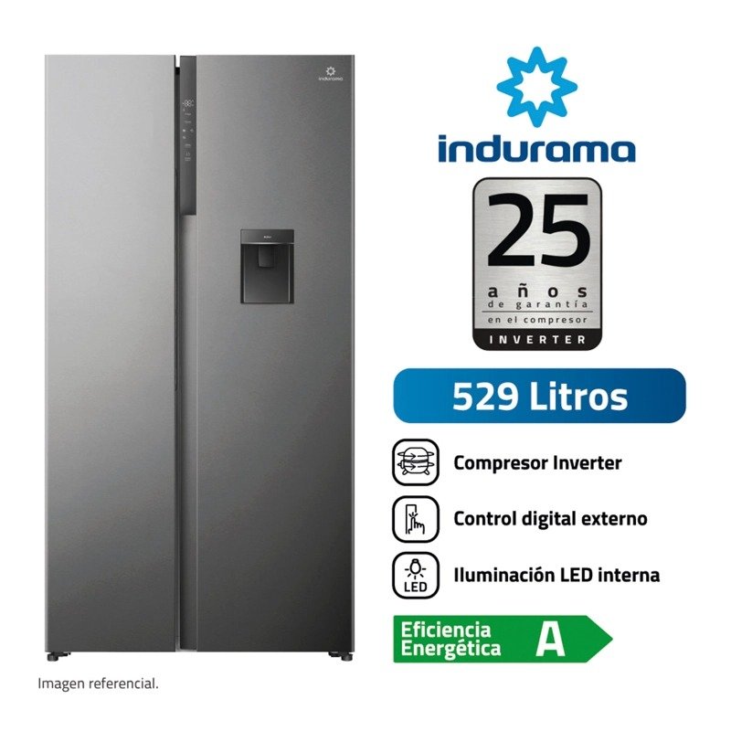 REFRIGERADORA INDURAMA SIDE BY SIDE RI-795DI NO FROST 529L