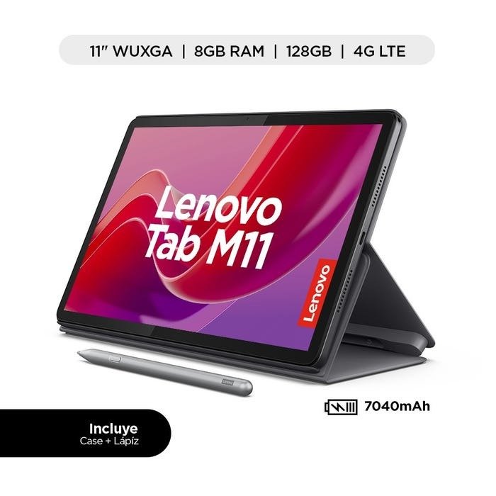 TABLET LENOVO M11 4G LTE (3GEN) 11" 8GB 128GB SIM CHIP - CASE+PEN