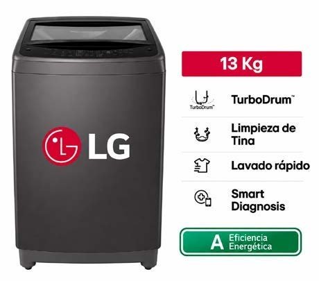 LAVADORA LG WT13BVTB 13KG NEGRO CLARO