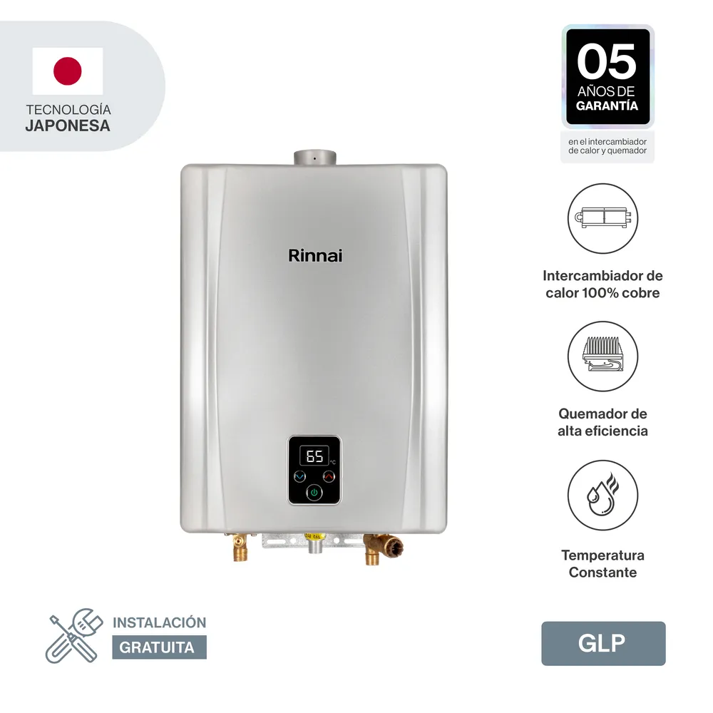 RINNAI CALENTADOR A GAS GN 17L+CONEXIÓN