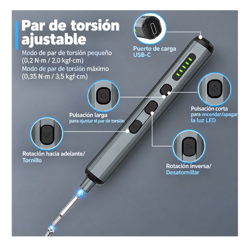MINI DESTORNILLADOR ELÉCTRICO MAGNÉTICO 30 PUNTAS - Image 2