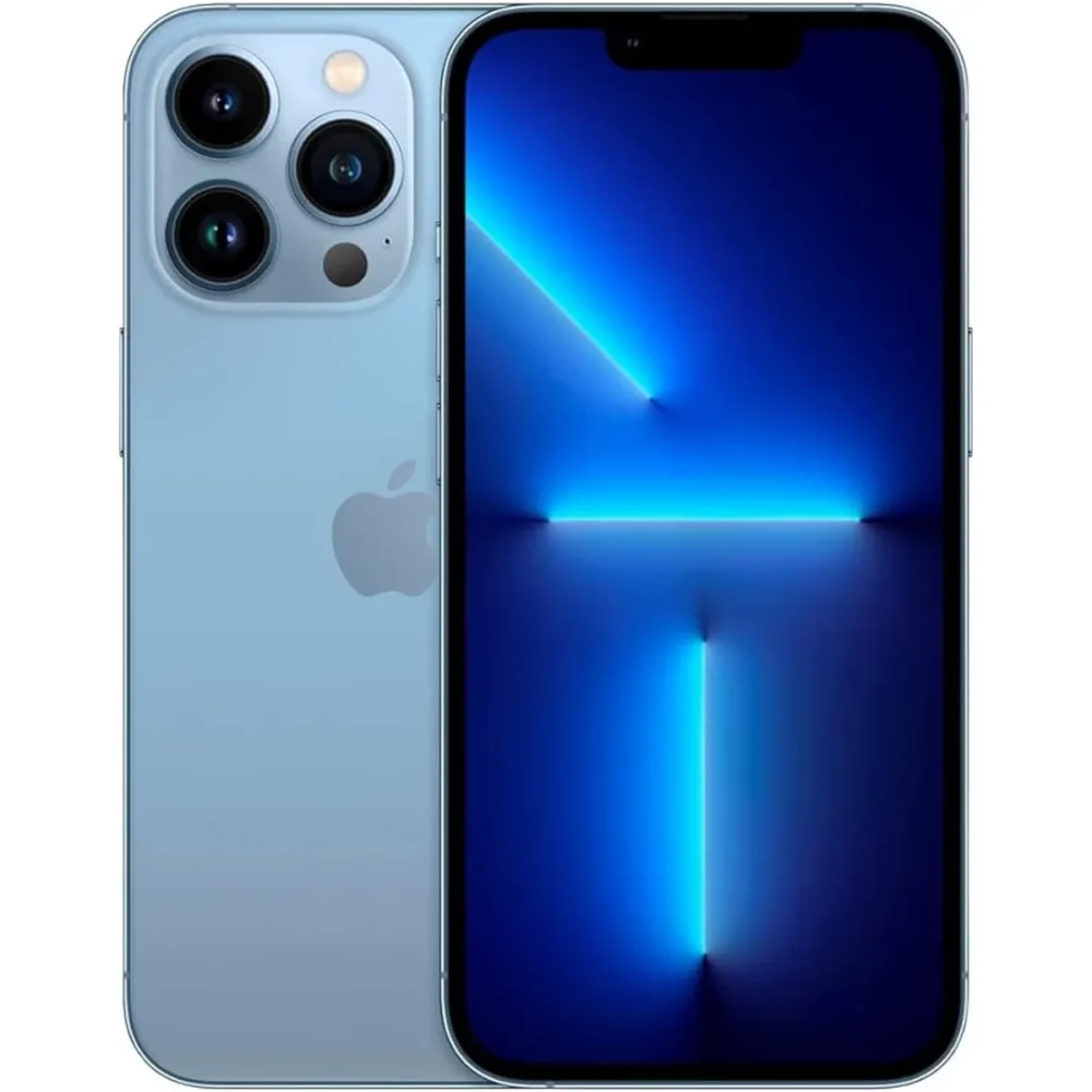 CELULAR IPHONE 13 PRO MAX 128GB OPEN BOX CON CHIP CELESTE + REGALO: CABLE Y CUBO CARGADOR