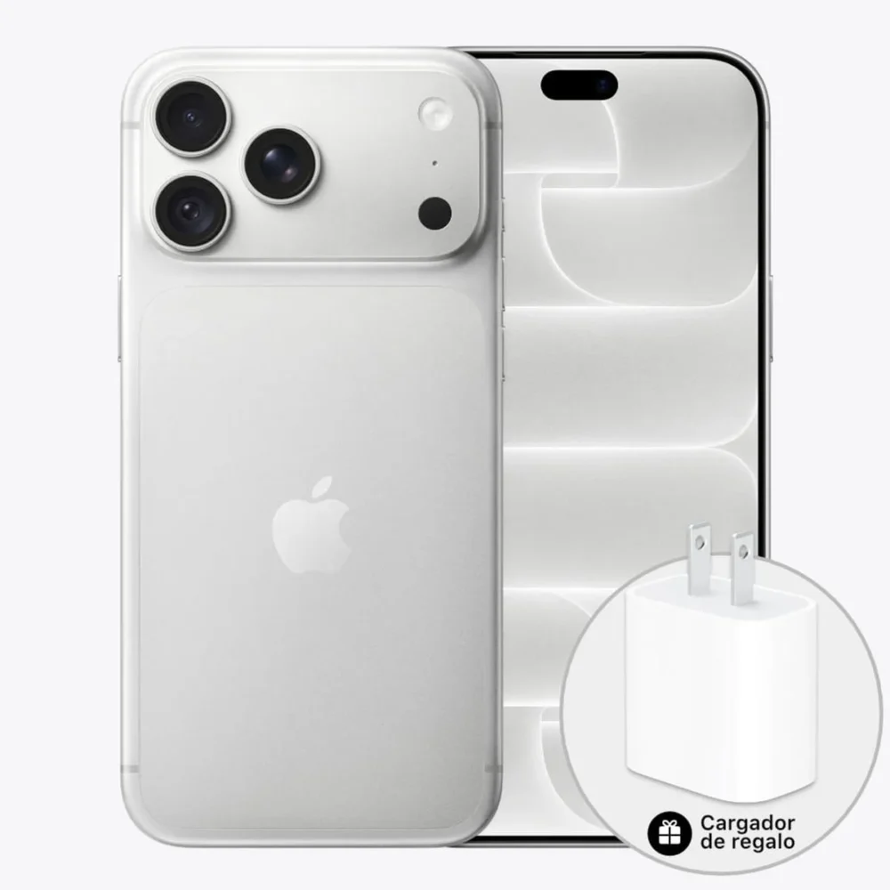 CELULAR IPHONE 18 PRO MAX 256GB  SELLADO ESIM SILVER + CUBO DE REGALO